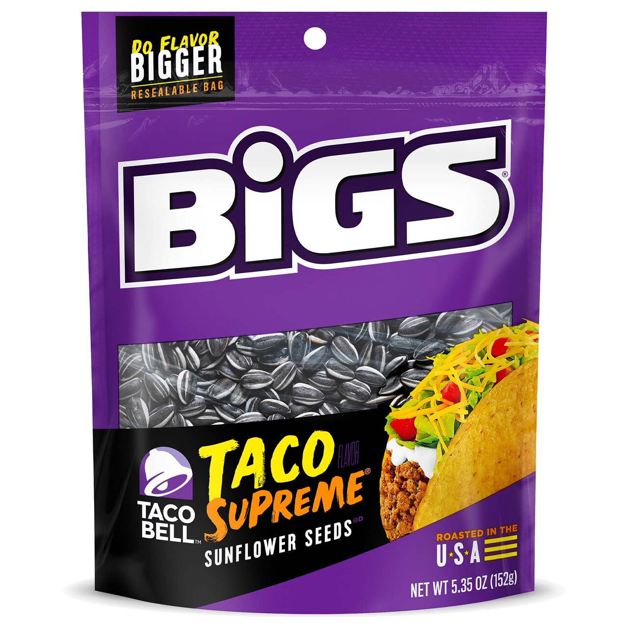 Taco Bell Taco Supreme Sunflower Seeds, Keto Friendly Snack, Low Carb Lifestyle, 5.35 oz - Case of 12